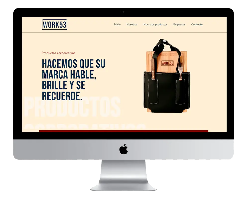 Página web productos corporativos