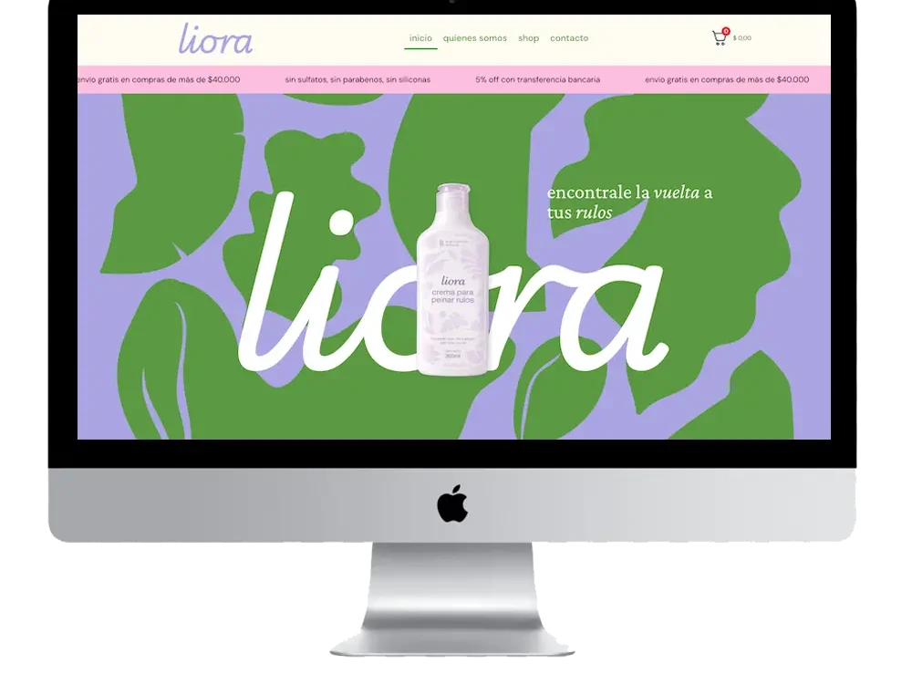 Tienda online para marcas de cosmética. Mockup