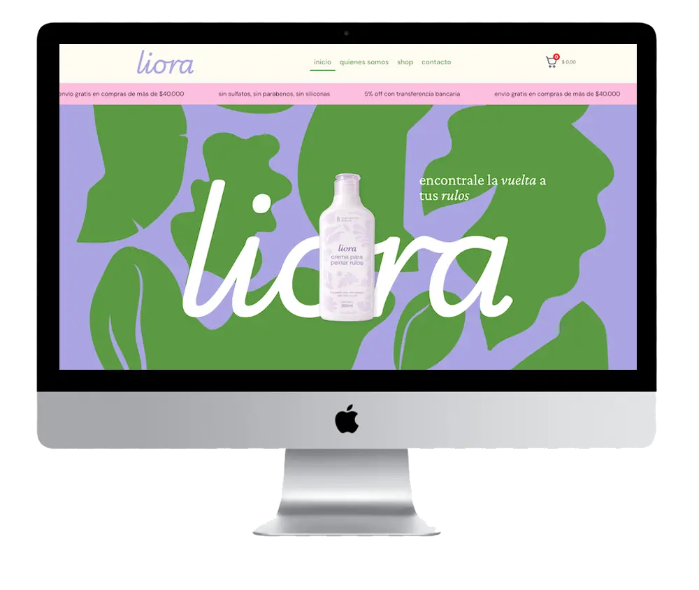 Tienda online para marcas de cosmética. Mockup